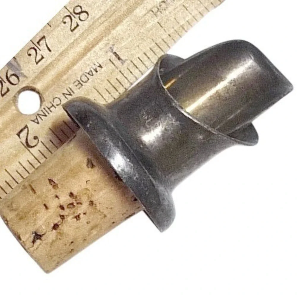 Vintage Metal Wine Pourer with Natural Cork Base Silver Tone Barware Accessory
